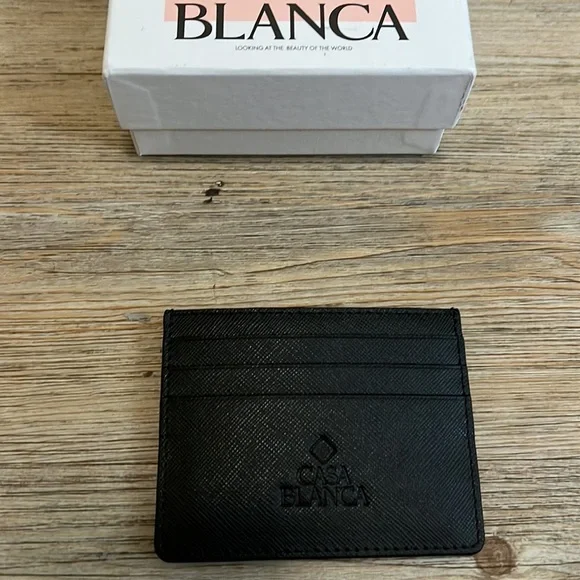 Casablanca unisex monogram leather logo card holder wallet NEW